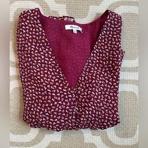 Madewell Burgundy Patterned Blouse